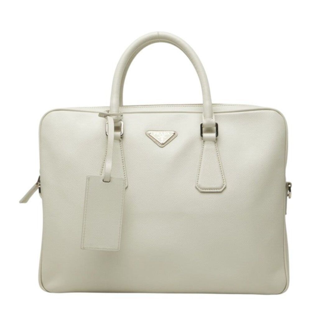 Prada Triangle Logo Plate Business Bag